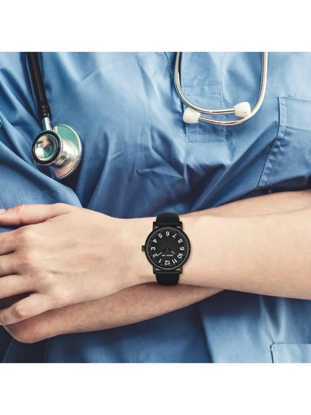 Waterproof Nurse Watch for Medical Professionals & Students - Luminous Easy Read